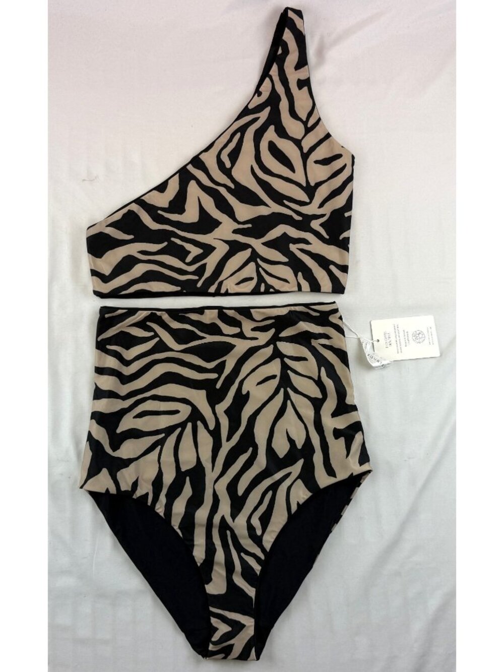 NWT Baiia Women's One Shoulder High Waisted Reversible Bikini Set SIze 14 $275